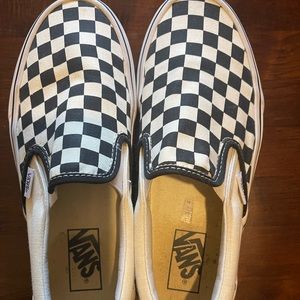 Slide on checkered Vans